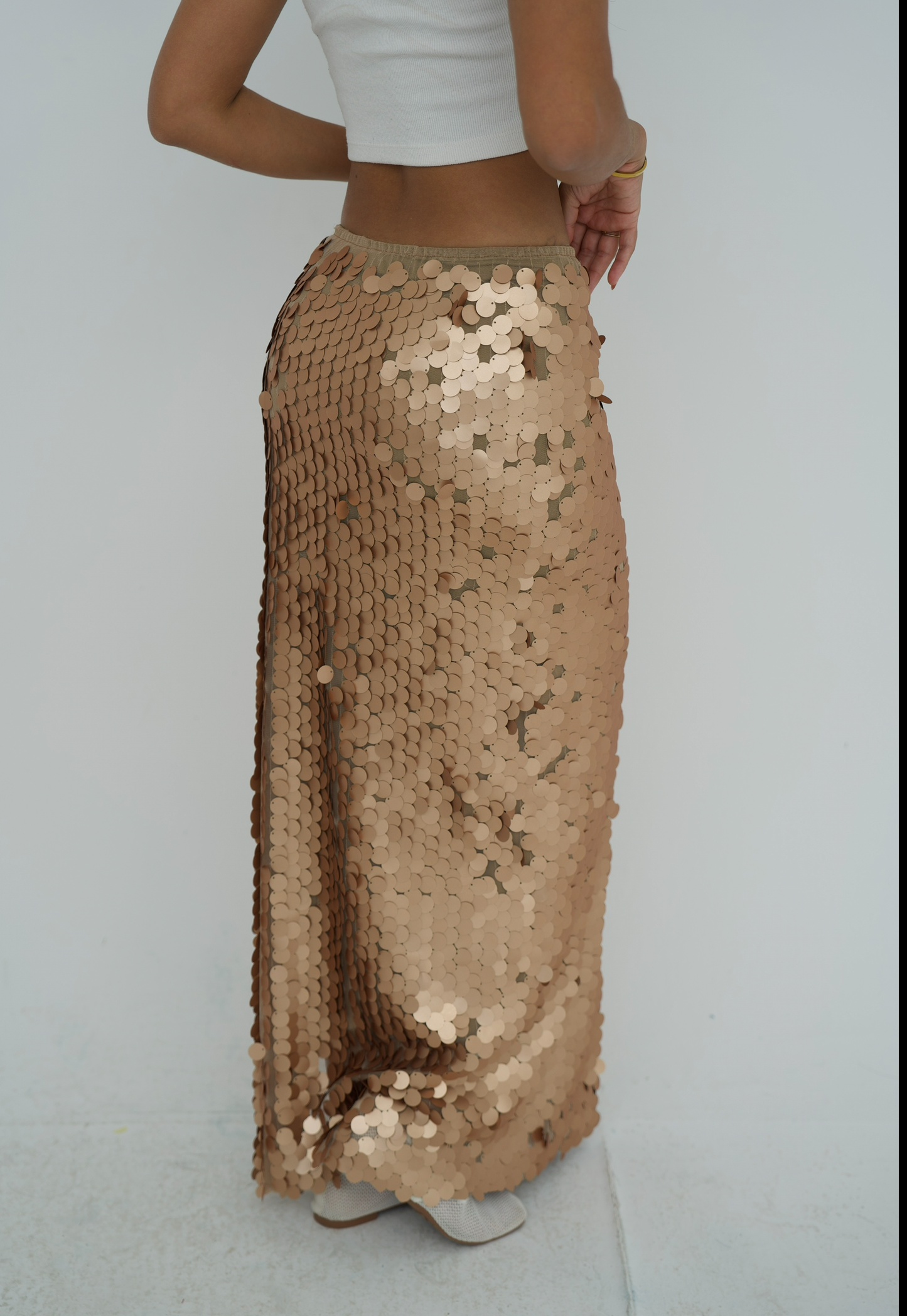 Full length bling skirt with slit
