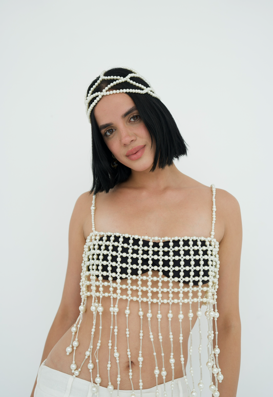 Pearl halo headpiece